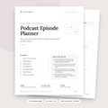 Podcast Episode Planner cover and contents page