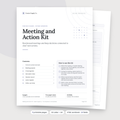 Meeting and Action Kit cover and contents page
