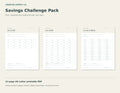 Savings Challenge Pack – printable PDF pages preview