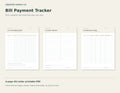 Bill Payment Tracker – printable PDF pages preview