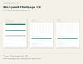 No-Spend Challenge Kit – printable PDF pages preview