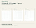 Holiday & Gift Budget Planner – printable PDF pages preview