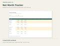 Net Worth Tracker – printable PDF pages preview