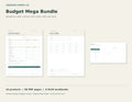 Budget Mega Bundle (all 14) – printable PDF pages preview