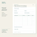 Travel Planner – preview of the printable worksheet