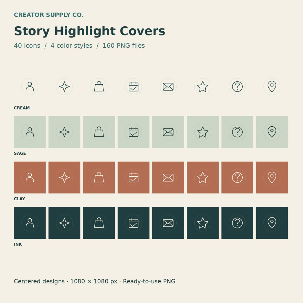 Instagram Story Highlight Covers – printable design preview