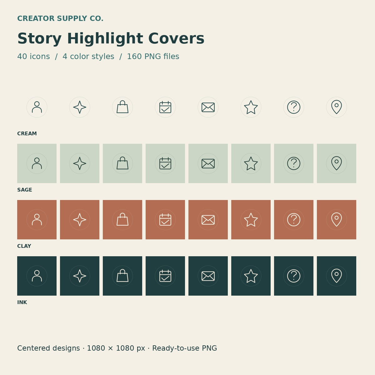 Instagram Story Highlight Covers – printable design preview