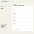 Baby Shower Game Pack – printable PDF pages preview