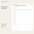 Holiday Party Game Pack – printable PDF pages preview