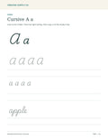 Handwriting Practice (Cursive) – printable PDF pages preview