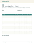 Kids Chore Chart – printable PDF pages preview