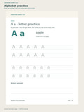 Letter A tracing worksheet from the Kids Learning Mega Bundle with uppercase and lowercase letter models