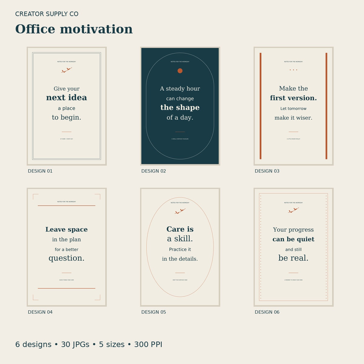 Motivational Office Prints – printable wall art preview