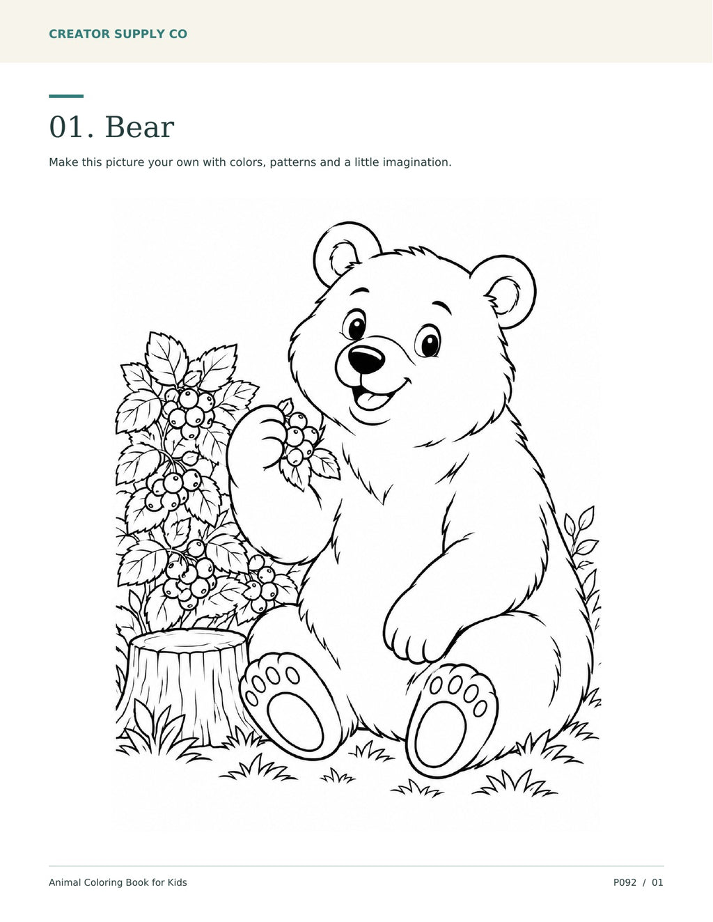 Animal Coloring Book for Kids – printable animal coloring pages preview