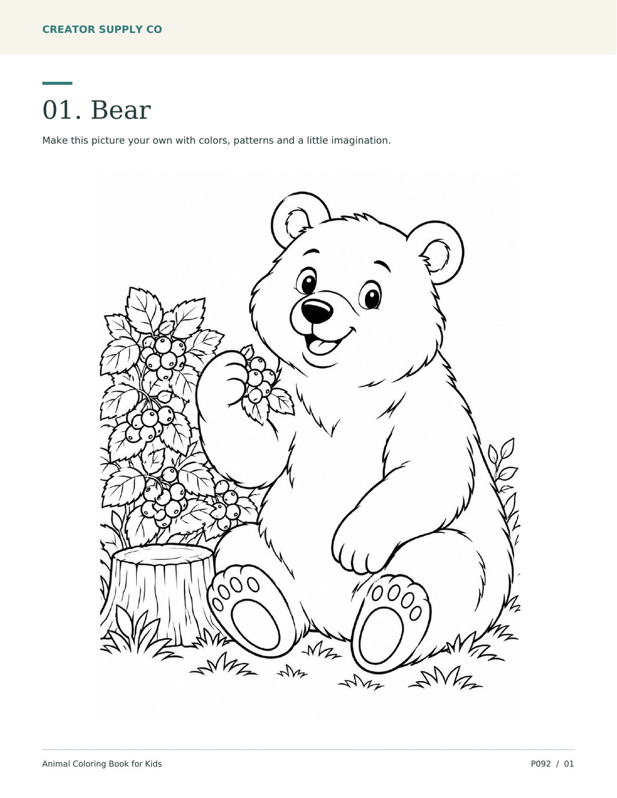 Animal Coloring Book for Kids – printable animal coloring pages preview