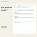 Home Workout Plan (no equipment, beginner) – printable PDF pages preview