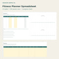 Fitness Planner Spreadsheet – spreadsheet preview