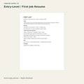 Entry-Level / First Job Resume – printable PDF pages preview