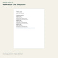 Reference List Template – printable PDF pages preview