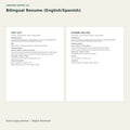 Bilingual Resume (English/Spanish) – printable PDF pages preview