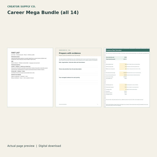 Career Mega Bundle (all 14) – printable PDF pages preview