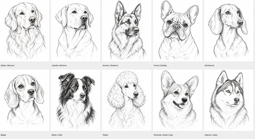 Pet Portrait Wall Art (breed prints) – printable wall art preview