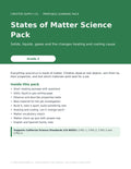 States of Matter Science Pack (Grade 2) – cover page of the printable PDF pack