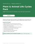 Plant & Animal Life Cycles Pack (Grade 3) – cover page of the printable PDF pack