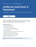California Gold Rush & Statehood Pack (Grade 4) – cover page of the printable PDF pack