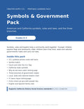 Symbols & Government Pack (Grades K–3) – cover page of the printable PDF pack