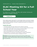 ELAC Meeting Kit for a Full School Year (English & Spanish) - cover