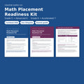 Math Placement Readiness Kit, Level A and Level B covers and parent guide page