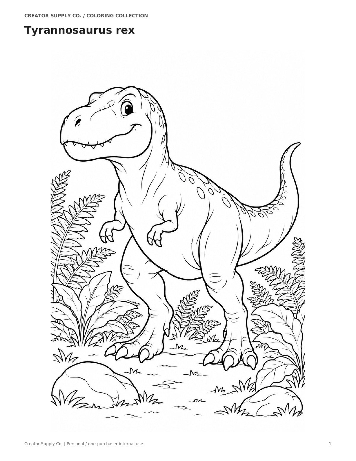 Dinosaur Coloring Pages – printable PDF pages preview