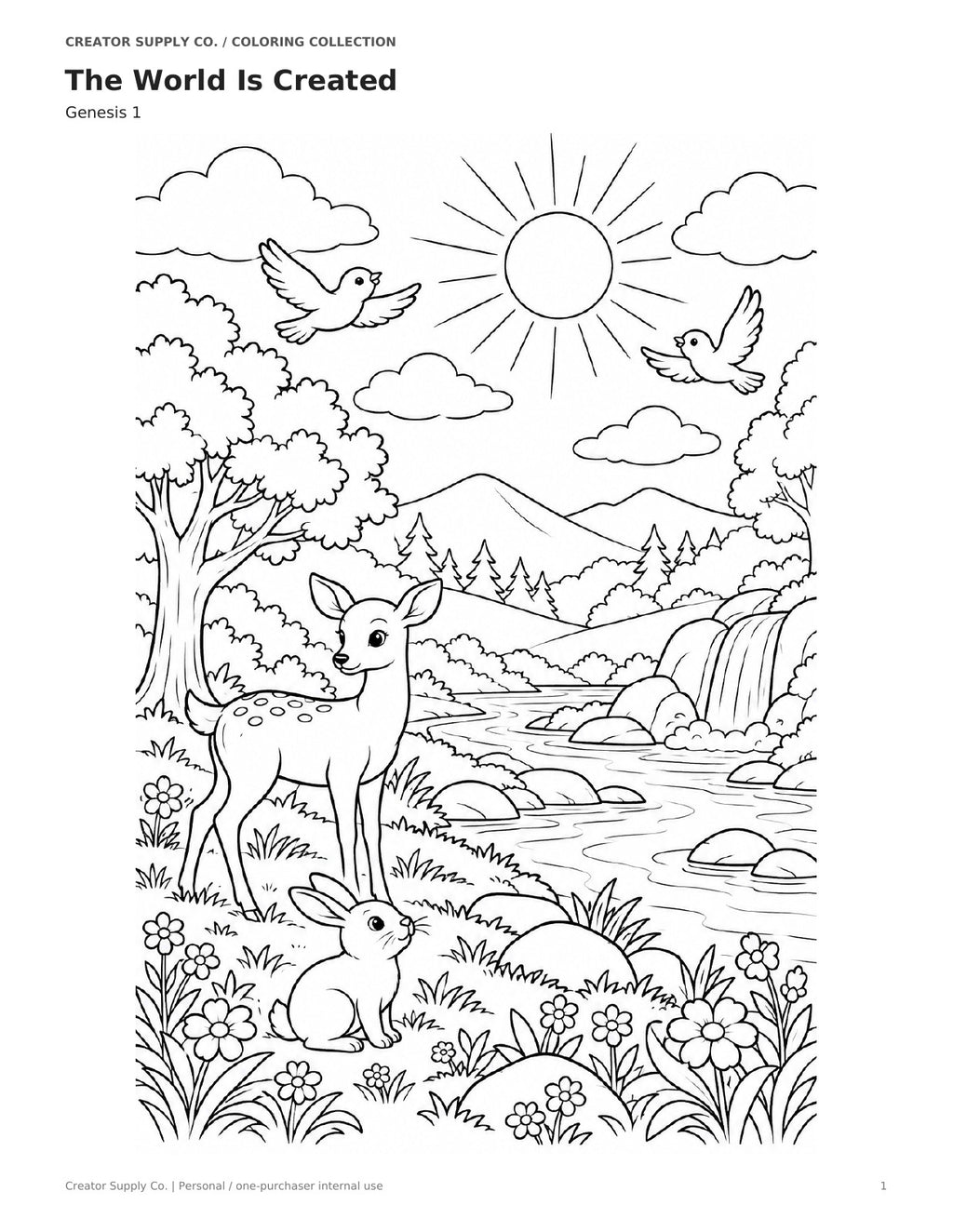 Bible Story Coloring Pages – printable PDF pages preview