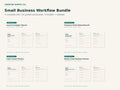 The four workbooks included in Small Business Workflow Bundle