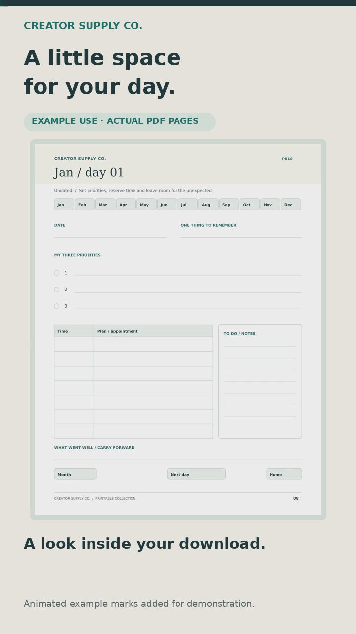 Digital Planner for GoodNotes – 445-Page Hyperlinked PDF – short demo of the linked monthly and daily pages